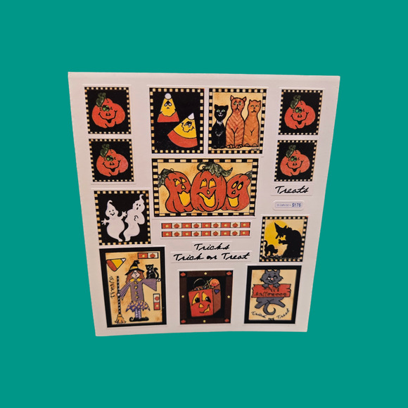 Halloween Witch Wizard Stickers Mix Craft Lot Candy Corn Ribbon Rhinestone Icons - Picture 11 of 13